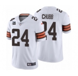 Men's Cleveland Browns 2022 #24 Nick Chubb White With 1-star C Patch Vapor Untouchable Limited NFL Stitched Jersey