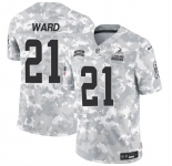 Men's Cleveland Browns #21 Denzel Ward 2024 F.U.S.E Arctic Camo Salute To Service Limited Stitched Football Jersey