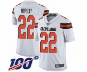 Men's Cleveland Browns #22 Eric Murray White Vapor Untouchable Limited Player 100th Season Football Jersey