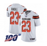 Men's Cleveland Browns #23 Damarious Randall White Vapor Untouchable Limited Player 100th Season Football Jersey