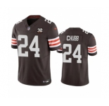 Men's Cleveland Browns #24 Nick Chubb Brown 2023 F.U.S.E. With Jim Brown Memorial Patch Vapor Untouchable Limited Football Stitched Jersey