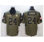 Men's Cleveland Browns #24 Nick Chubb Nike Olive 2021 Salute To Service Limited Player Jersey