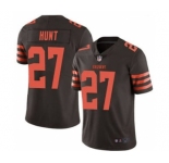 Men's Cleveland Browns #27 Kareem Hunt Brown Color Rush Limited Stitched Football Jersey