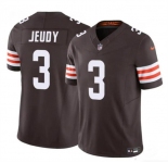 Men's Cleveland Browns #3 Jerry Jeudy Brown 2023 F.U.S.E. Vapor Limited Football Stitched Jersey