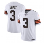 Men's Cleveland Browns #3 Jerry Jeudy White Vapor Limited Football Stitched Jersey