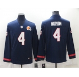 Men's Cleveland Browns #4 Deshaun Watson Nike Navy Blue Therma Long Sleeve Limited Jersey