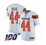 Men's Cleveland Browns #44 Sione Takitaki White Vapor Untouchable Limited Player 100th Season Football Jersey
