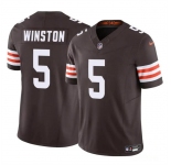 Men's Cleveland Browns #5 Jameis Winston Brown 2023 F.U.S.E Vapor Limited Football Stitched Jersey