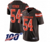 Men's Cleveland Browns #54 Olivier Vernon Brown Team Color Vapor Untouchable Limited Player 100th Season Football Jersey