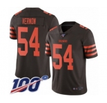 Men's Cleveland Browns #54 Olivier Vernon Limited Brown Rush Vapor Untouchable 100th Season Football Jersey