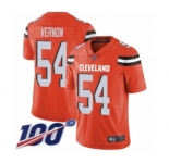 Men's Cleveland Browns #54 Olivier Vernon Orange Alternate Vapor Untouchable Limited Player 100th Season Football Jersey