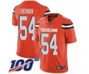 Men's Cleveland Browns #54 Olivier Vernon Orange Alternate Vapor Untouchable Limited Player 100th Season Football Jersey