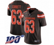 Men's Cleveland Browns #63 Austin Corbett Brown Team Color Vapor Untouchable Limited Player 100th Season Football Jersey