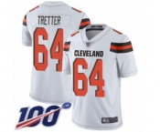 Men's Cleveland Browns #64 JC Tretter White Vapor Untouchable Limited Player 100th Season Football Jersey