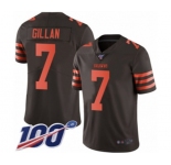 Men's Cleveland Browns #7 Jamie Gillan Limited Brown Rush Vapor Untouchable 100th Season Football Jersey