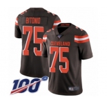 Men's Cleveland Browns #75 Joel Bitonio Brown Team Color Vapor Untouchable Limited Player 100th Season Football Jersey