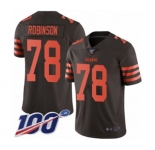 Men's Cleveland Browns #78 Greg Robinson Limited Brown Rush Vapor Untouchable 100th Season Football Jersey