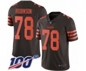 Men's Cleveland Browns #78 Greg Robinson Limited Brown Rush Vapor Untouchable 100th Season Football Jersey
