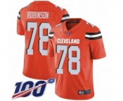 Men's Cleveland Browns #78 Greg Robinson Orange Alternate Vapor Untouchable Limited Player 100th Season Football Jersey