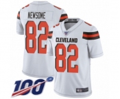 Men's Cleveland Browns #82 Ozzie Newsome White Vapor Untouchable Limited Player 100th Season Football Jersey