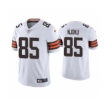 Men's Cleveland Browns #85 David Njoku 2021 White Vapor Untouchable Limited Stitched Football Jersey