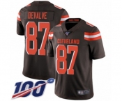 Men's Cleveland Browns #87 Seth DeValve Brown Team Color Vapor Untouchable Limited Player 100th Season Football Jersey