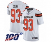 Men's Cleveland Browns #93 Trevon Coley White Vapor Untouchable Limited Player 100th Season Football Jersey