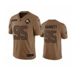 Men's Cleveland Browns #95 Myles Garrett 2023 Brown Salute To Service Limited Football Stitched Jersey