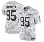 Men's Cleveland Browns #95 Myles Garrett 2024 Arctic Camo Salute To Service Limited Stitched Football Jersey