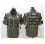 Men's Cleveland Browns #95 Myles Garrett Gold 2021 Salute To Service Limited Player Jersey