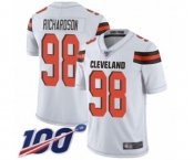 Men's Cleveland Browns #98 Sheldon Richardson White Vapor Untouchable Limited Player 100th Season Football Jersey