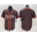 Men's Cleveland Browns Blank Brown Stitched MLB Cool Base Nike Baseball Jersey