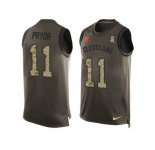 Men's Nike Cleveland Browns #11 Terrelle Pryor Limited Green Salute to Service Tank Top NFL Jersey
