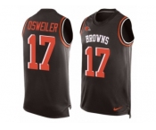 Men's Nike Cleveland Browns #17 Brock Osweiler Limited Brown Player Name & Number Tank Top NFL Jersey