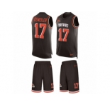 Men's Nike Cleveland Browns #17 Brock Osweiler Limited Brown Tank Top Suit NFL Jersey