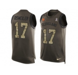 Men's Nike Cleveland Browns #17 Brock Osweiler Limited Green Salute to Service Tank Top NFL Jersey