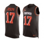 Men's Nike Cleveland Browns #17 Greg Joseph Limited Brown Player Name & Number Tank Top NFL Jersey