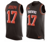 Men's Nike Cleveland Browns #17 Greg Joseph Limited Brown Player Name & Number Tank Top NFL Jersey