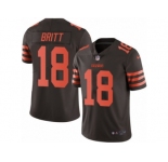 Men's Nike Cleveland Browns #18 Kenny Britt Limited Brown Rush NFL Jersey