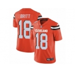 Men's Nike Cleveland Browns #18 Kenny Britt Vapor Untouchable Limited Orange Alternate NFL Jersey