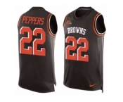 Men's Nike Cleveland Browns #22 Jabrill Peppers Limited Brown Player Name & Number Tank Top NFL Jersey