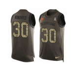 Men's Nike Cleveland Browns #30 Derrick Kindred Limited Green Salute to Service Tank Top NFL Jersey