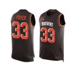Men's Nike Cleveland Browns #33 Jordan Poyer Limited Brown Player Name & Number Tank Top NFL Jersey