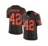 Men's Nike Cleveland Browns #42 Malcolm Johnson Limited Brown Rush NFL Jersey