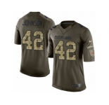 Men's Nike Cleveland Browns #42 Malcolm Johnson Limited Green Salute to Service NFL Jersey