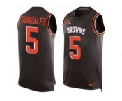 Men's Nike Cleveland Browns #5 Zane Gonzalez Limited Brown Player Name & Number Tank Top NFL Jersey