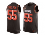 Men's Nike Cleveland Browns #55 Danny Shelton Limited Brown Player Name & Number Tank Top NFL Jersey