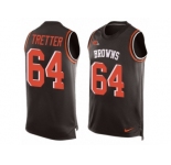 Men's Nike Cleveland Browns #64 JC Tretter Limited Brown Player Name & Number Tank Top NFL Jersey