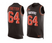 Men's Nike Cleveland Browns #64 JC Tretter Limited Brown Player Name & Number Tank Top NFL Jersey