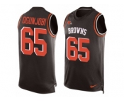 Men's Nike Cleveland Browns #65 Larry Ogunjobi Limited Brown Player Name & Number Tank Top NFL Jersey